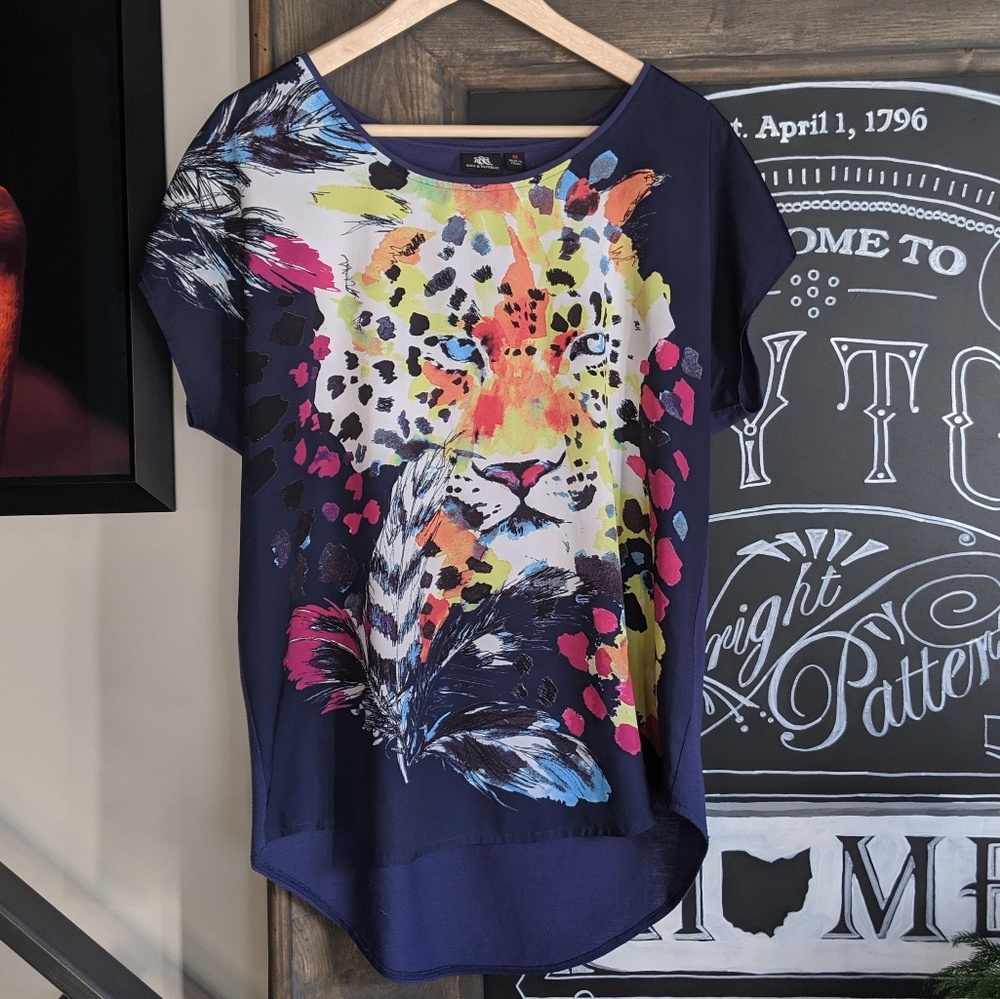 Unique watercolor leopard print top
